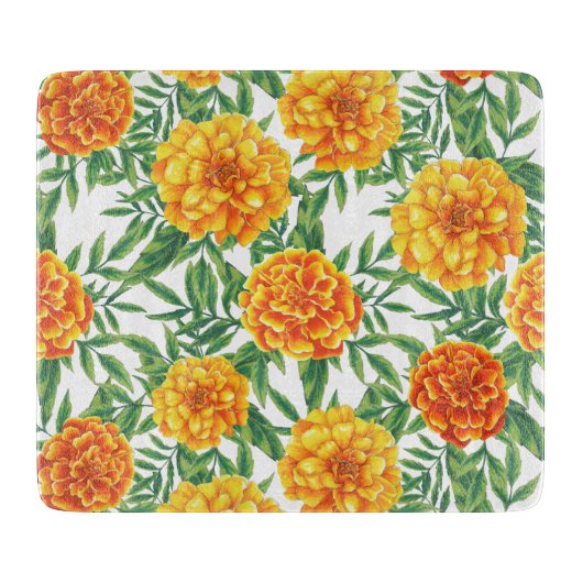 Marigold Blume Pattern Schneidebrett (Vorderseite)