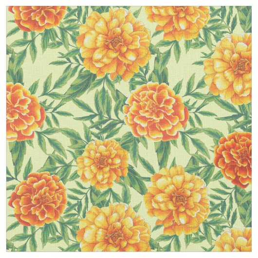 Marigold Blume Pattern Stoff (Nahaufnahme)