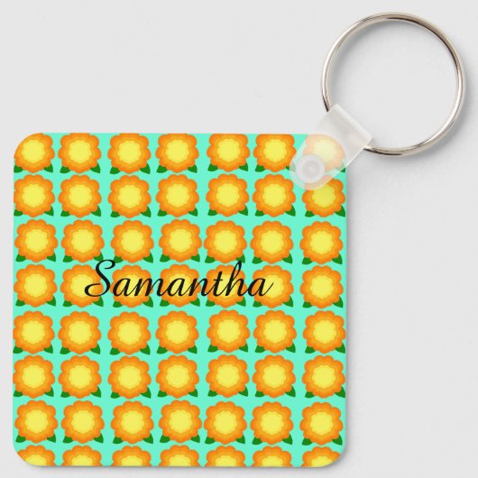 Marigold Blume Schlüsselanhänger (Rückseite)