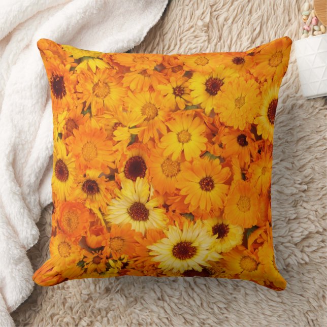 Marigold Blume Throw Kissen (Decke)