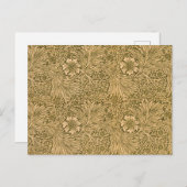 Marigold, Blume Wallpaper von William Morris Postkarte (Vorne/Hinten)