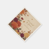 Marigold Border Rustic Boho Herbstblumenhochzeit Serviette (Ecke)