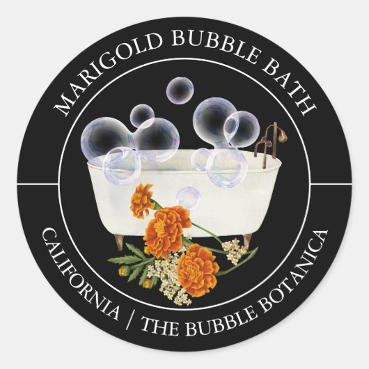 Marigold Bubble Bath-Label Runder Aufkleber (Vorderseite)