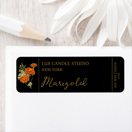 Marigold Candle Label (Insitu)