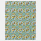 Marigold Emblem Tiles Fleecedecke (Vorderseite)