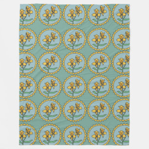 Marigold Emblem Tiles Fleecedecke