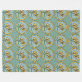Marigold Emblem Tiles Fleecedecke (Vorderseite (Horizontal))