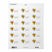 Marigold Floral Address Adressaufkleber (Vorne)