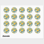 Marigold Floral Pattern Runder Aufkleber (Blatt)