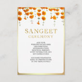 Marigold Floral South Indian Wedding Sangeet Begleitkarte (Vorderseite)