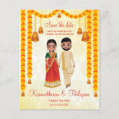 Marigold Garlands bells Tamil Telugu Save the Date (Vorderseite)