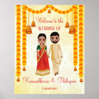 Marigold Garlands Glocken mit Tamil Telugu Empfang
