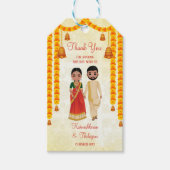 Marigold Garlands Glocken mit Tamil Telugu Hochzei Geschenkanhänger (Vorderseite)
