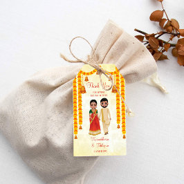 Marigold Garlands Glocken mit Tamil Telugu Hochzei Geschenkanhänger