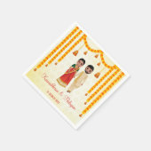 Marigold Garlands Glocken mit Tamil Telugu Hochzei Serviette (Ecke)