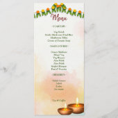 Marigold Garlands mit Hindu-Paar Tamil Hochzeit Menükarte (Vorderseite)
