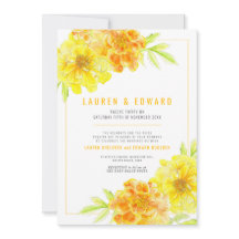 Marigold gelb-orange Aquarellfarben Blume Hochzeit