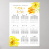 Marigold Gelbe Hochzeitstisch-Tischplaner 1-8 Poster (Vorne)