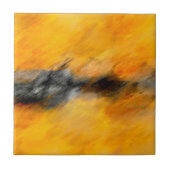 Marigold, grau und verbrannte Zitrone abstrakt Fliese (Vorderseite)