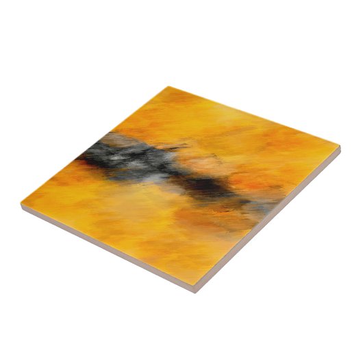 Marigold, grau und verbrannte Zitrone abstrakt Fliese (Seite)