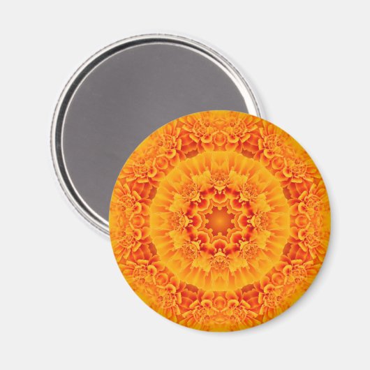 Marigold Mandala Magnet (Vorderseite/Rückseite)