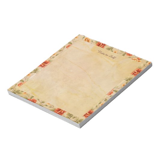 Marigold Memoirs Vintag Floral Notizblock (Rotiert)