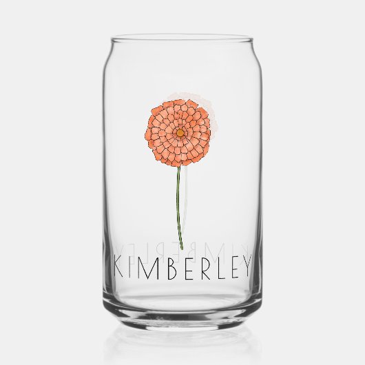 MARIGOLD Oktober Birth Blume Individuelle Name Dosenglas (Vorderseite)