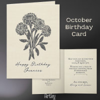 Marigold Oktober Birth Blume Linen