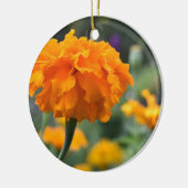 Marigold Orange Blume Naturfotografie Garten Keramik Ornament (Links)