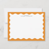 Marigold Orange Wavy Frame Note Card Einladung (Vorderseite)