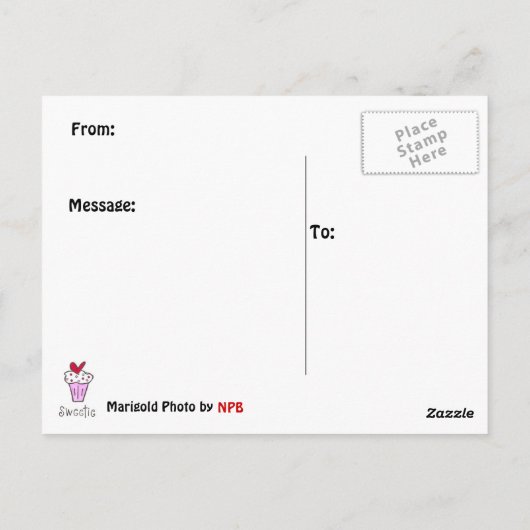 Marigold Postcard Postkarte (Rückseite)