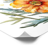 Marigold Print, orange Blume Kunst, Kunst Poster (Ecke)