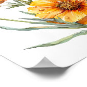 Marigold Print, orange Blume Kunst, Kunst Poster (Ecke)