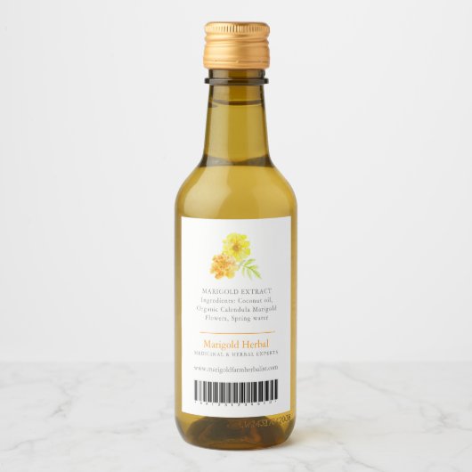 Marigold product inhalts and Strichcode label Weinetikett (Vorderseite)