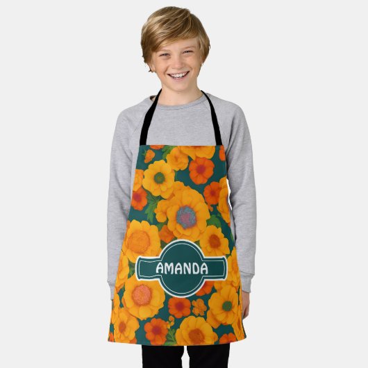 Marigold Rainbow Personalisiertes Muster Schürze (Getragen)