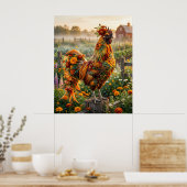 Marigold Rooster Sunrise Poster (Küche)