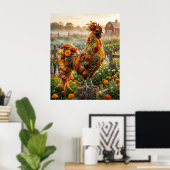 Marigold Rooster Sunrise Poster (Heimbüro)