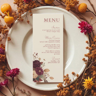 Marigold Rustic Boho Herbstblütenhochzeit Menükarte