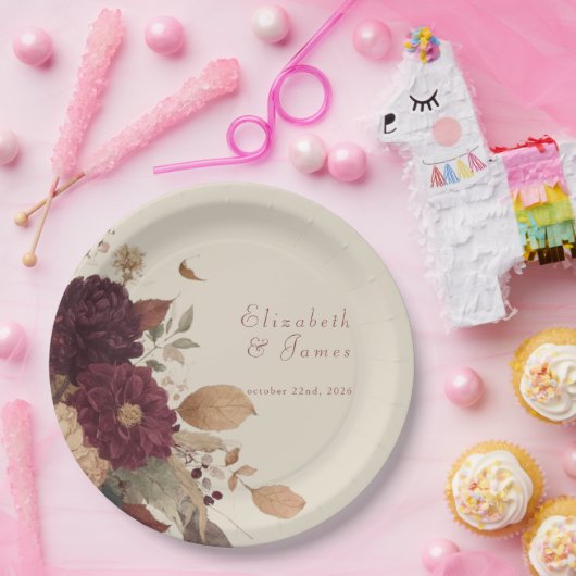 Marigold Rustic Boho Herbstblütenhochzeit Pappteller (Party)