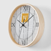 Marigold Rustic Monogram Clock Uhr (Winkel)