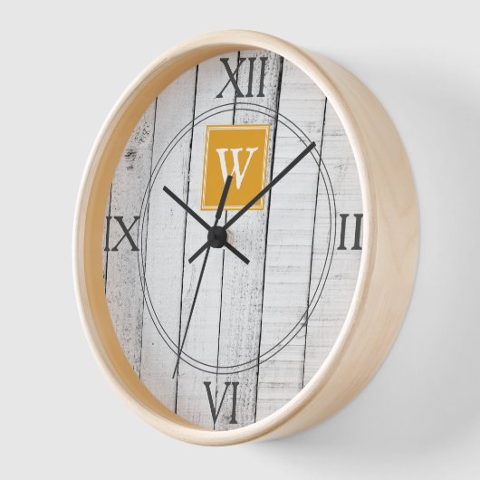Marigold Rustic Monogram Clock Uhr (Winkel)