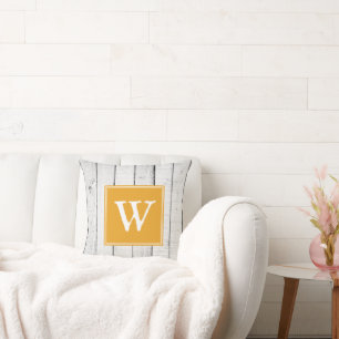 Marigold Rustic Monogram Kissen