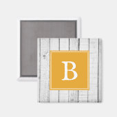 Marigold Rustic Monogram Magnet (Vorderseite/Rückseite)