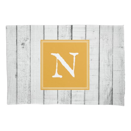 Marigold Rustic Monogram Pillowcase Kissenbezug (Vorderseite)