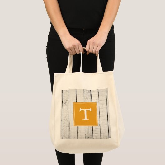 Marigold Rustic Monogram Tote Bag Tragetasche (Vorderseite (Produkt))