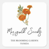 Marigold Seeds Quadratischer Aufkleber (Vorderseite)