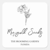 Marigold Seeds Quadratischer Aufkleber (Vorderseite)