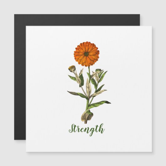 Marigold Stärke Inspirational Magnetic Card Magnetkarte (Vorne/Hinten)