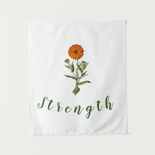 Marigold Strength Inspirational Wall Art Tapestes Wandteppich (Vorderseite)