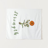 Marigold Strength Inspirational Wall Art Tapestes Wandteppich (Vorderseite (Horizontal))